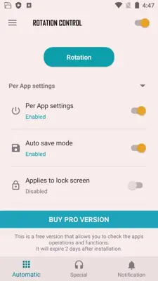 Rotation Control android App screenshot 9